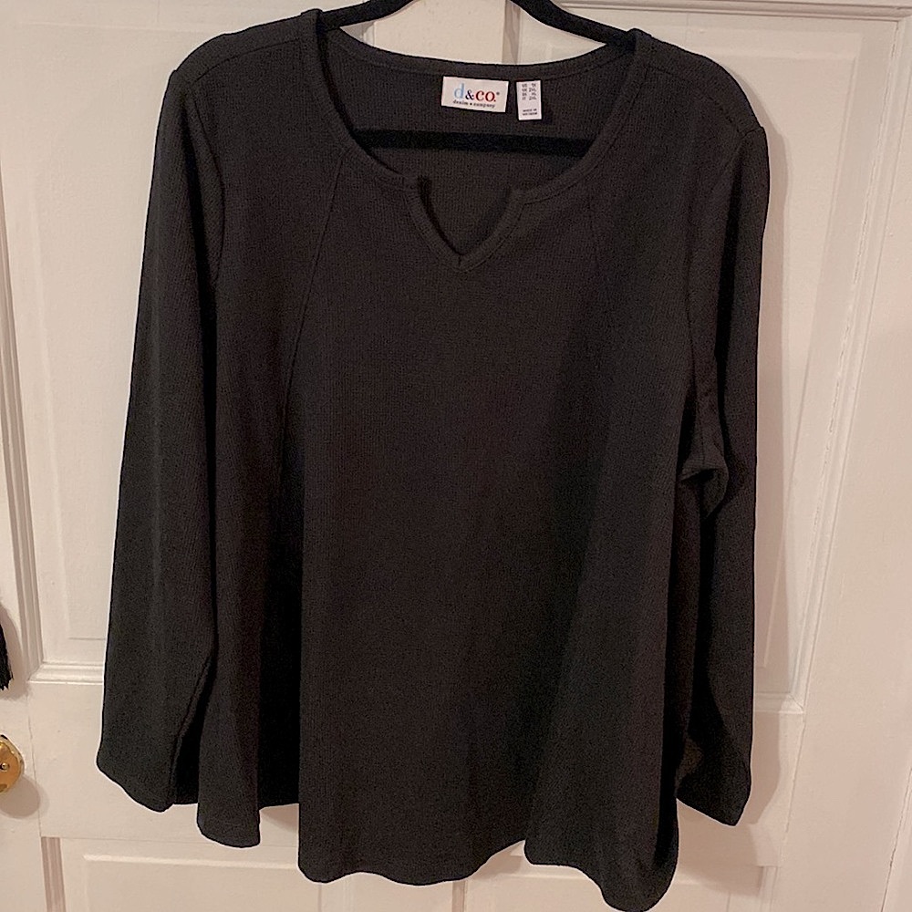 Black waffle QVC top
